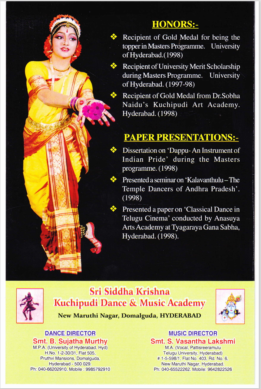 Sujatha B – Kuchipudi Guru – NATYA